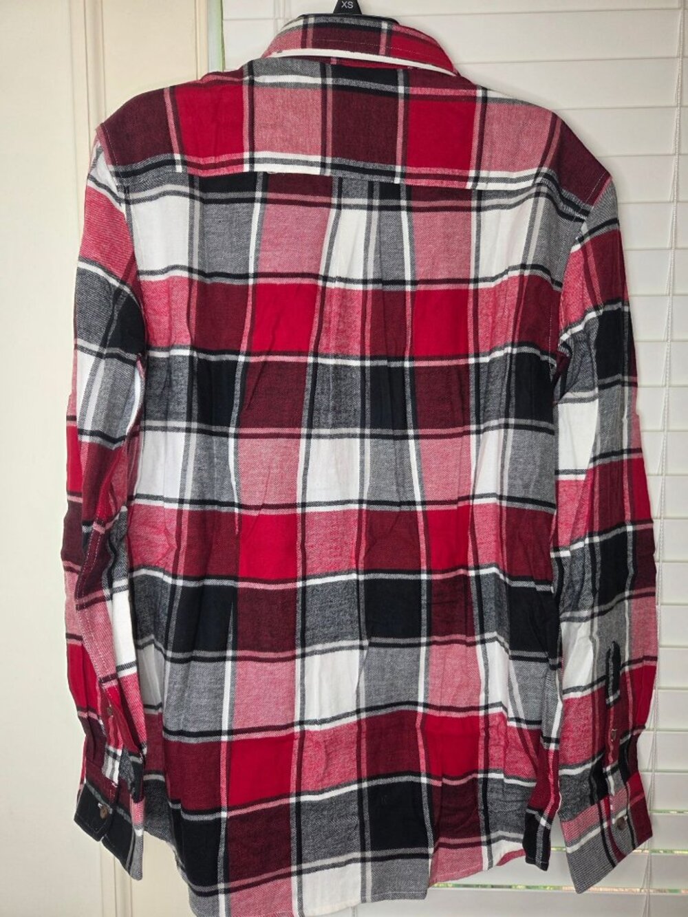 Chaps Mens Performance Flannel Shirt L Red Black Plaid LS Button-up Cotton - Picture 3 of 6